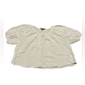 J. Crew Women’s Swingy Puff-sleeve Top in Cotton-linen Size S NWT #CC247